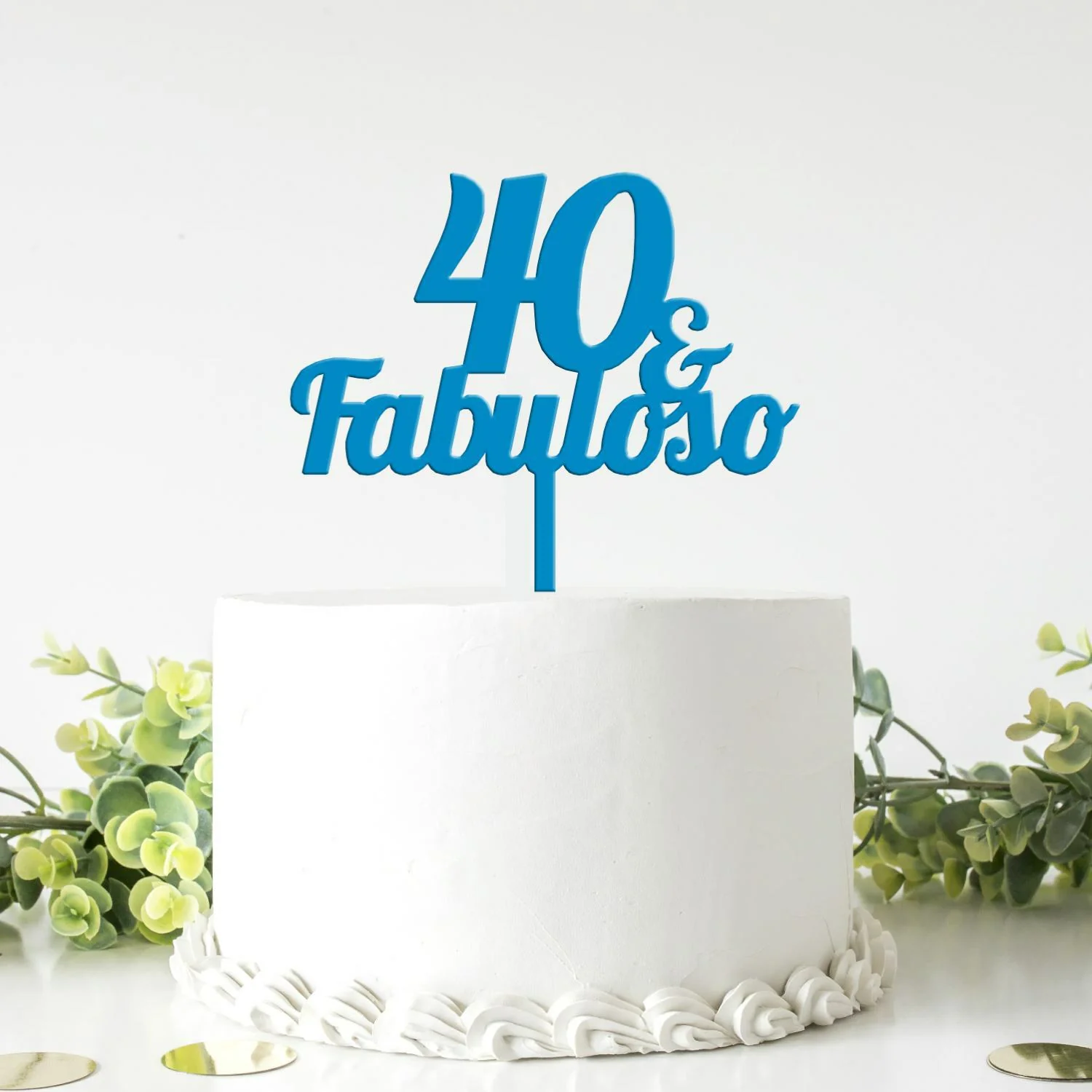 Topo de Bolo MDF Colorido Idade e Fabuloso
