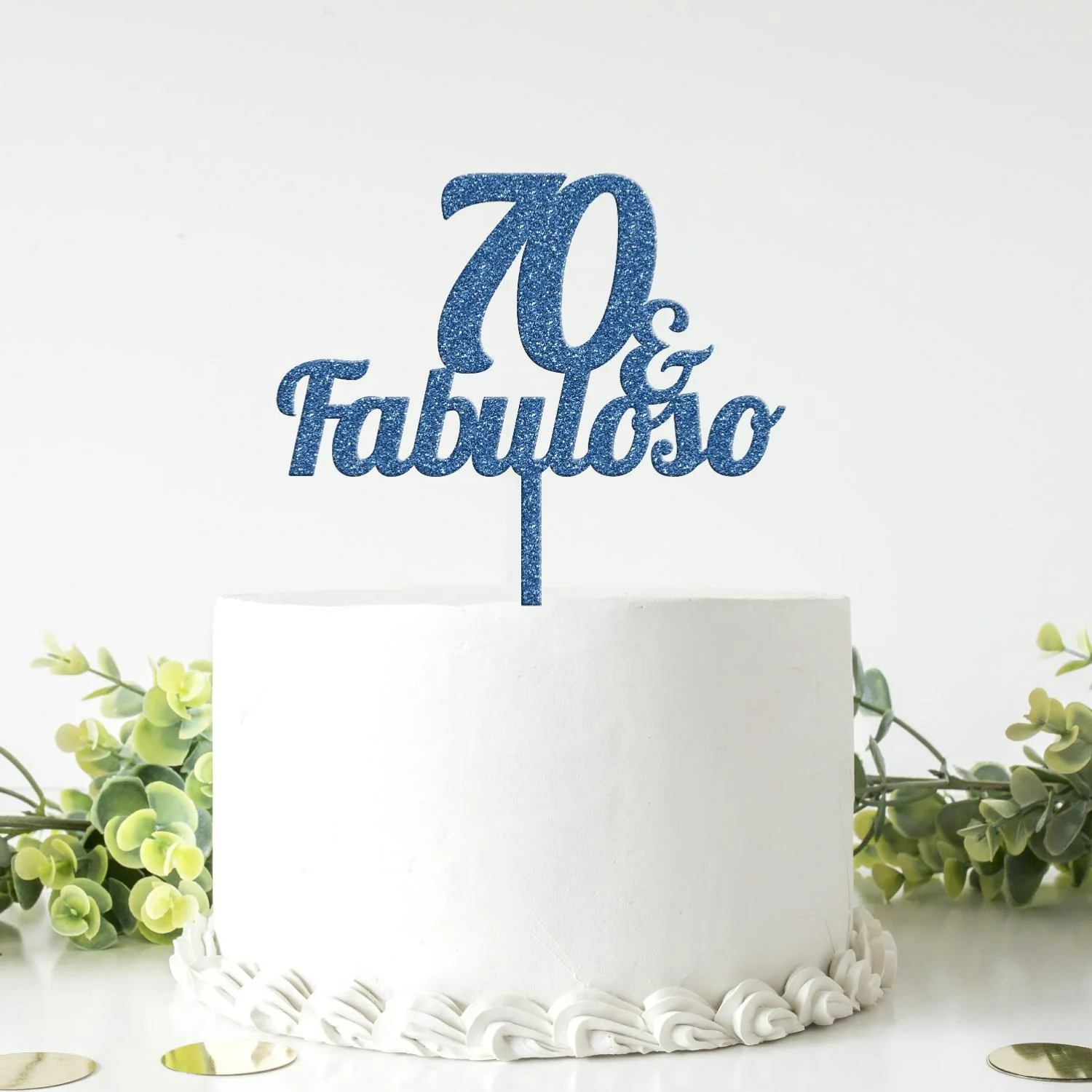 Topo de Bolo Acrílico Pastel ou Glitter Idade e Fabuloso