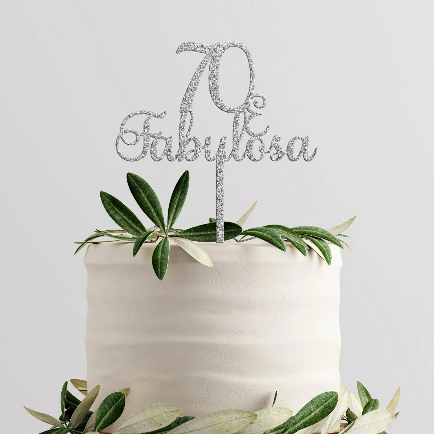 Topo de Bolo Acrílico Pastel ou Glitter Idade e Fabulosa