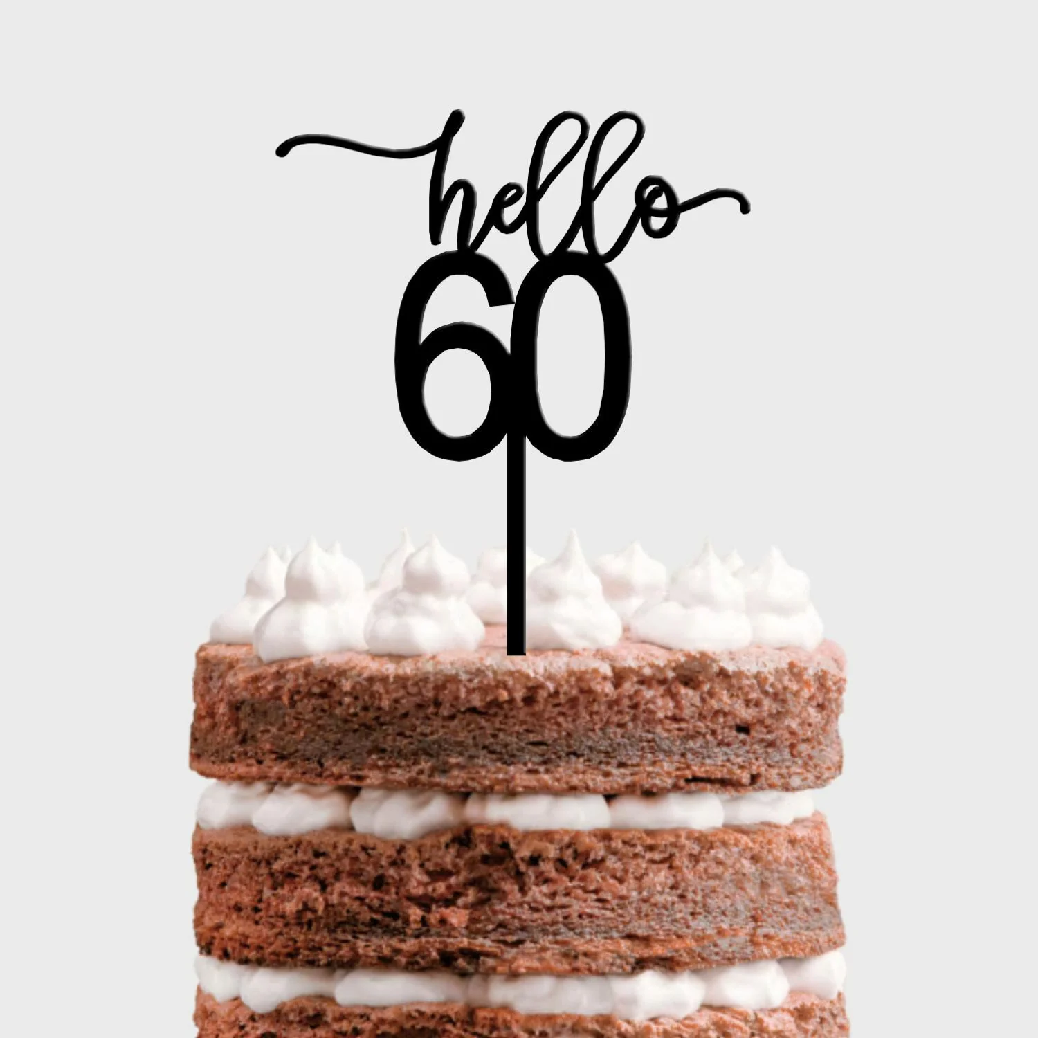 Topo de Bolo Personalizado Acrílico - Hello + Idade