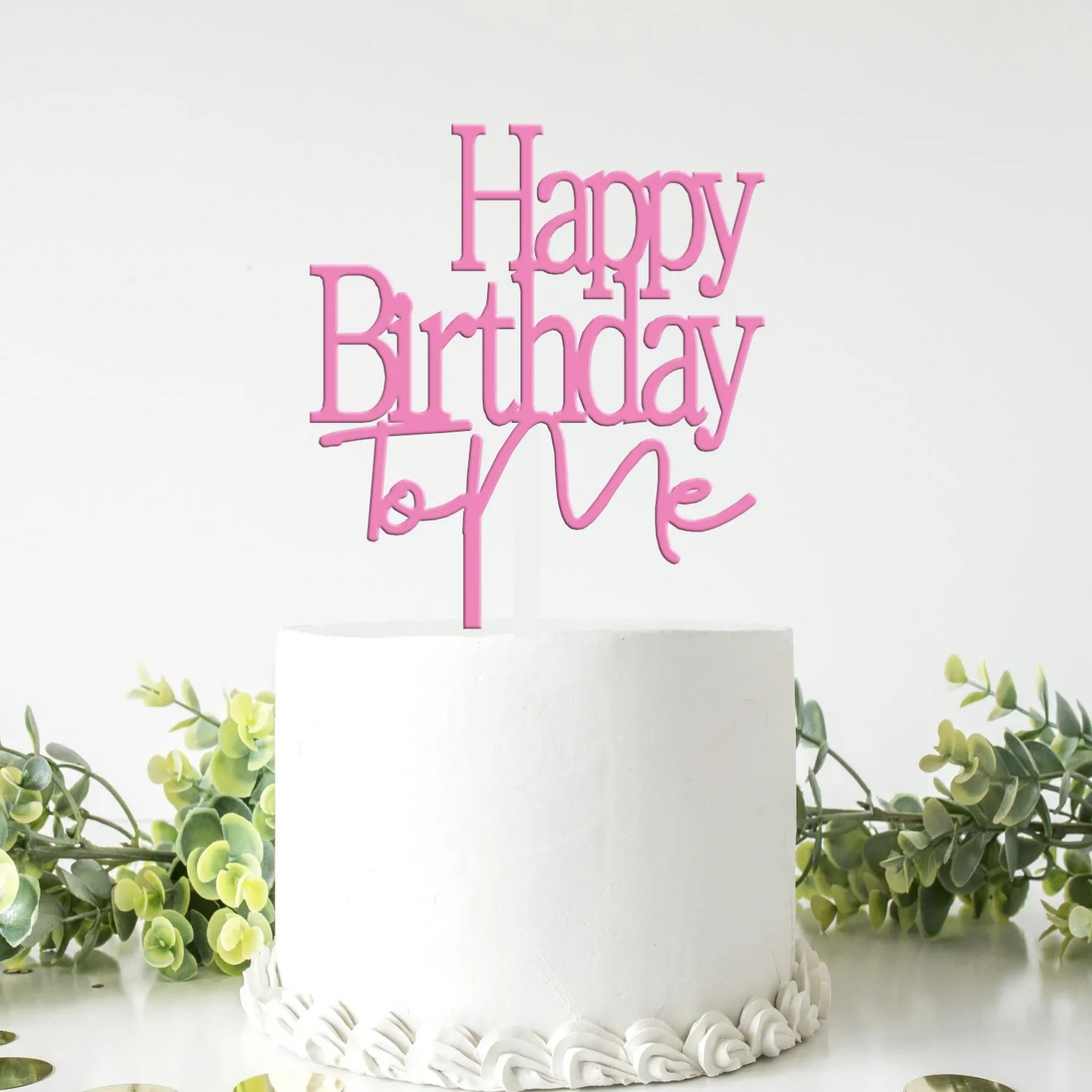 Topo de Bolo MDF Colorido Happy Birthday to Me