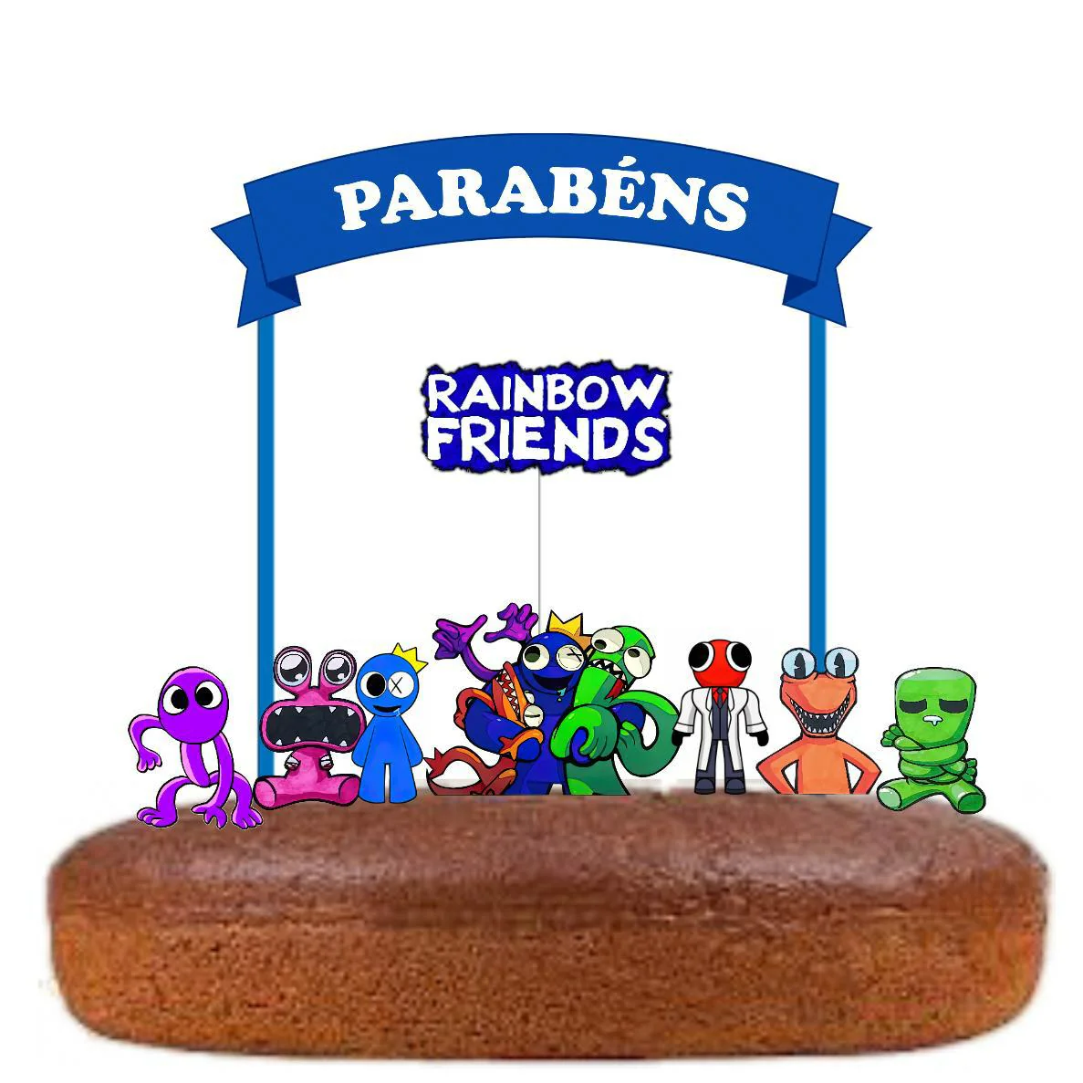 Topo de Bolo Rainbow Friends