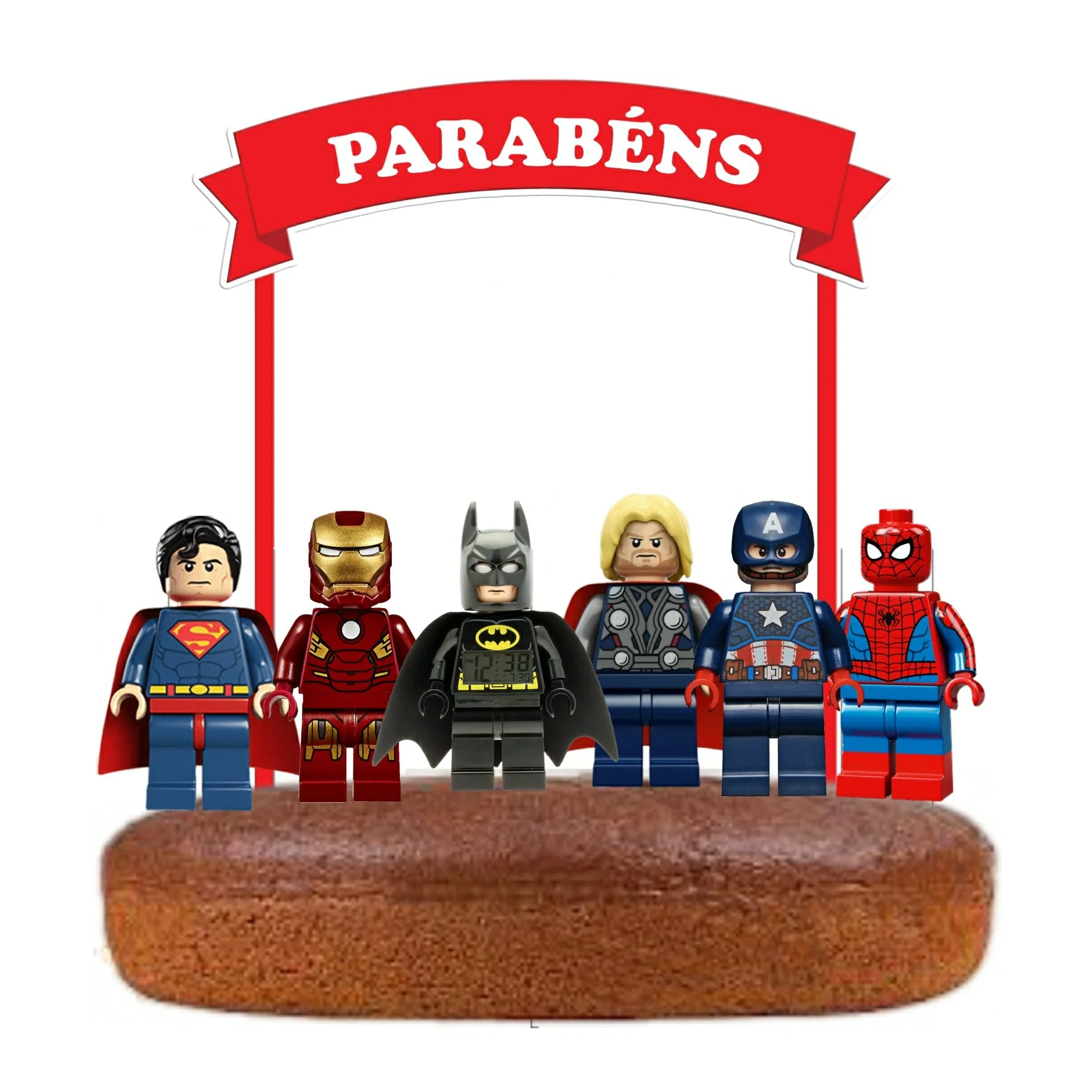 Topo de Bolo Lego Super-Heróis