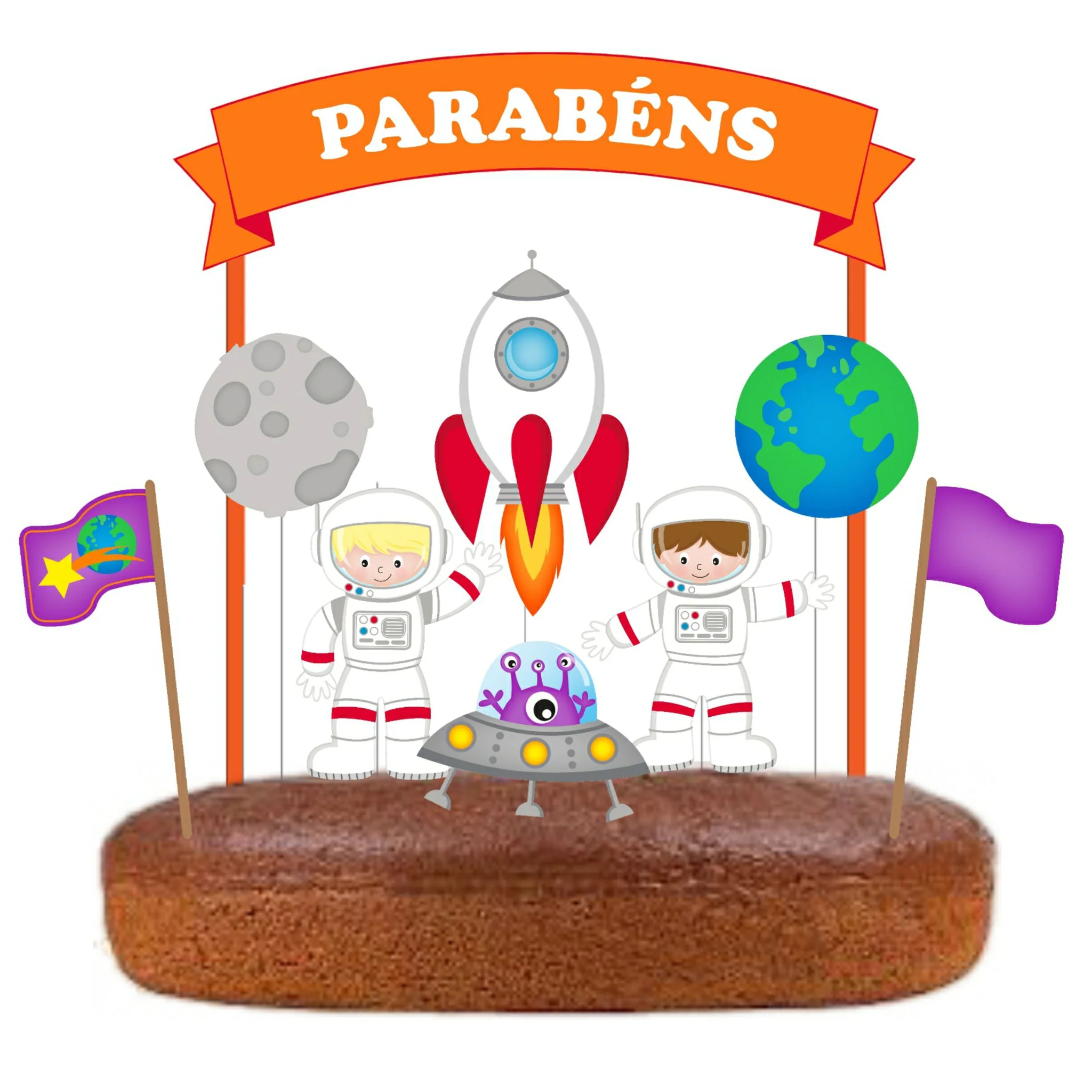 Topo de Bolo Astronauta