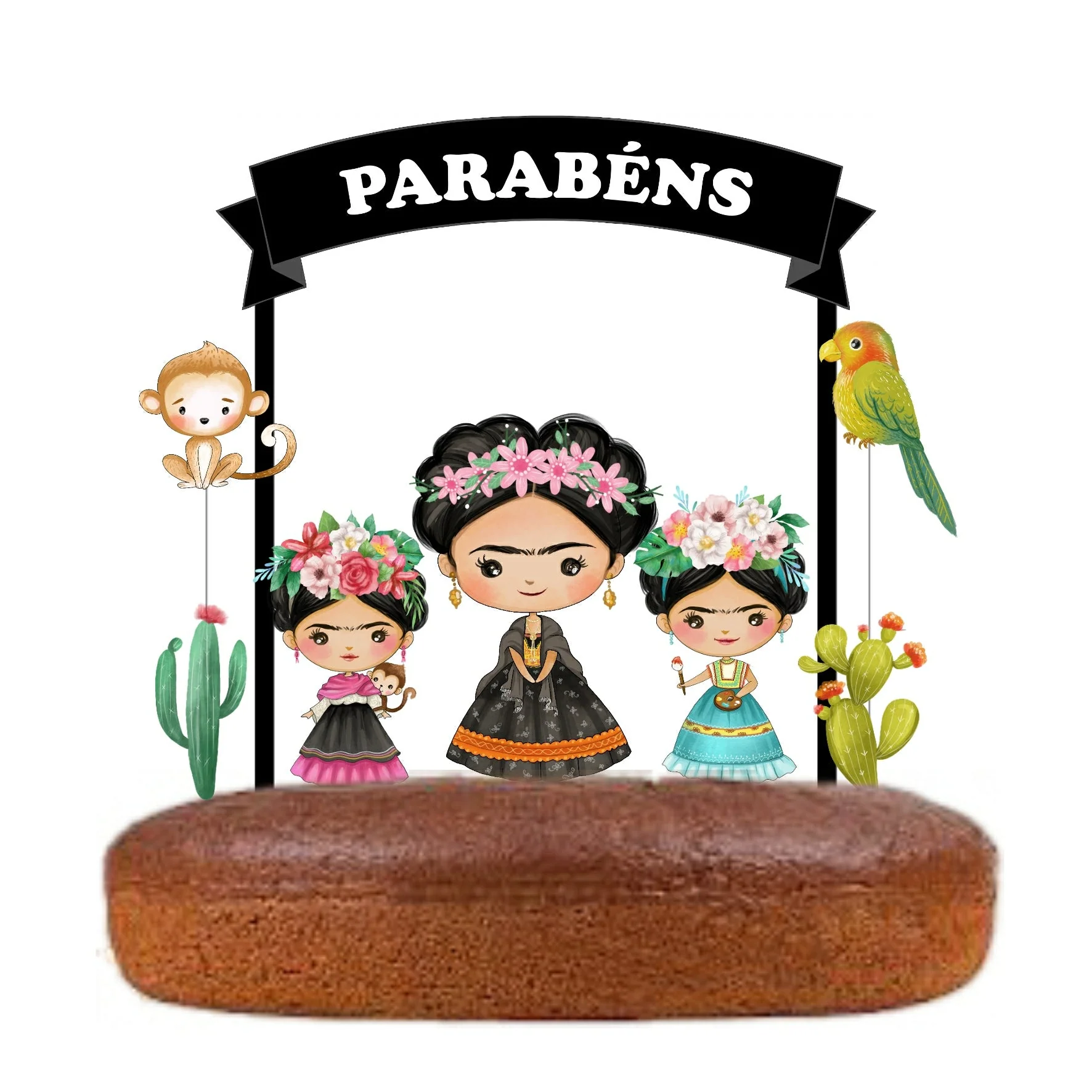 Topo de Bolo Frida Kahlo