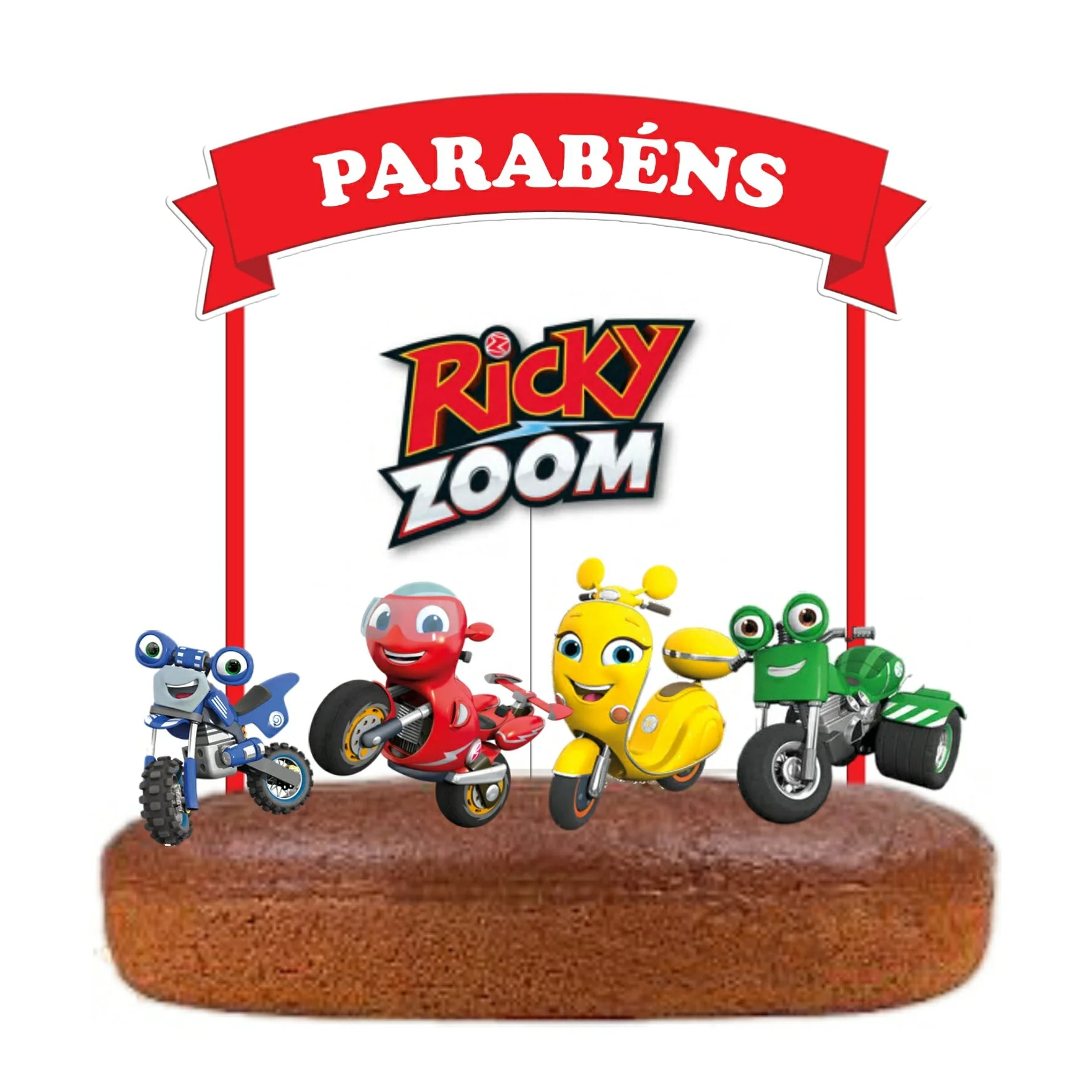 Topo de Bolo Ricky e Zoom