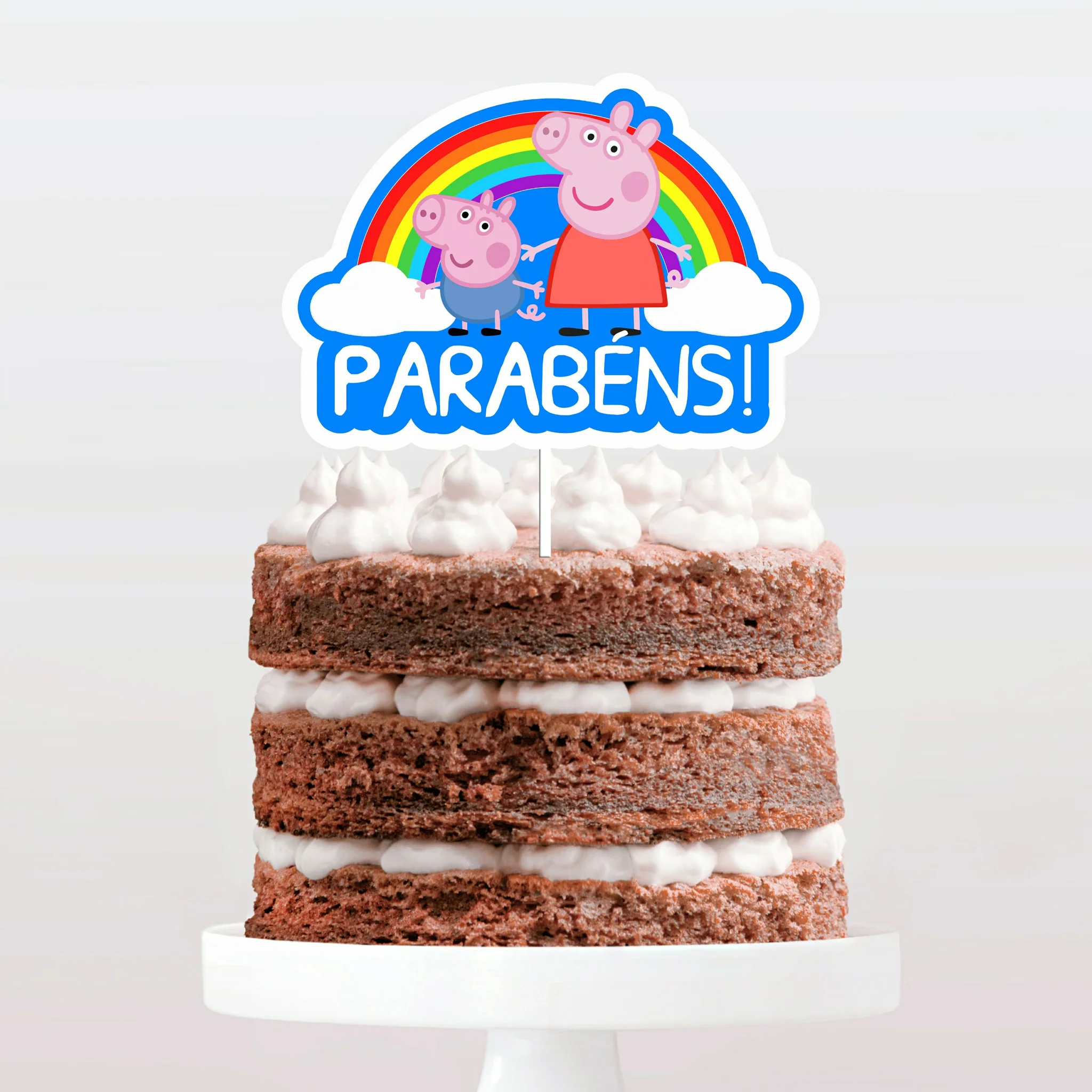 Topo de Bolo Simples Peppa