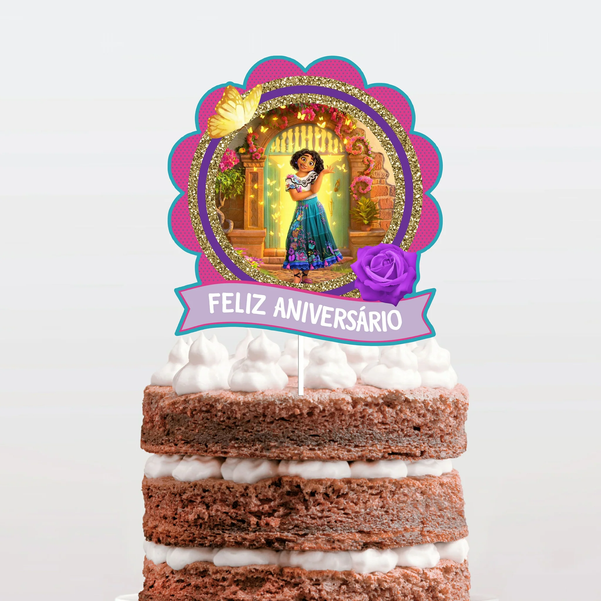 Topo de Bolo Simples Encanto