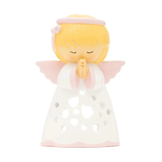Anjo da Guarda Rosa para Vela LED