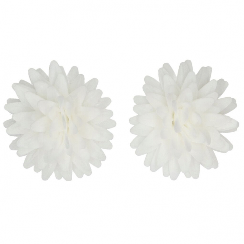 12 Flores Pompom Branco