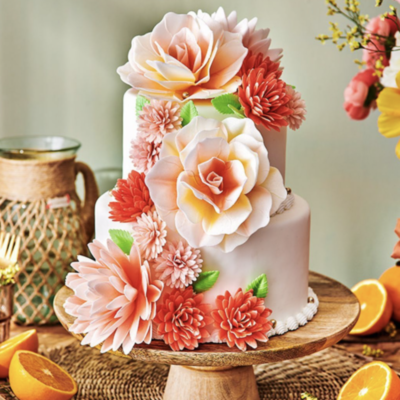 Flor Comestível Peónia Laranja Ombre Flor Comestível Peónia Laranja Ombre
