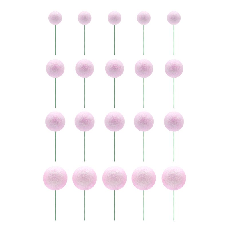 20 Esferas Decorativas Glitter Rosa Claro