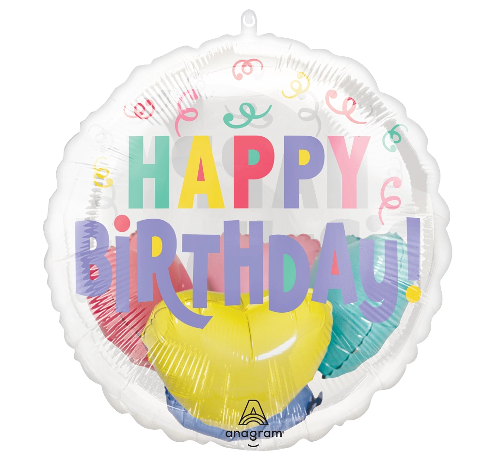Balão Duplo com Corações Happy Birthday