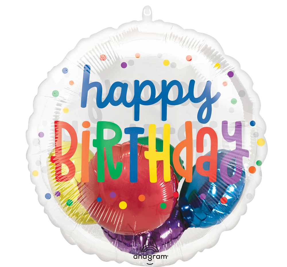 Balão Duplo com Balões Happy Birthday