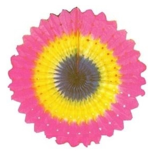 Leque Papel Arco-Íris 66cm