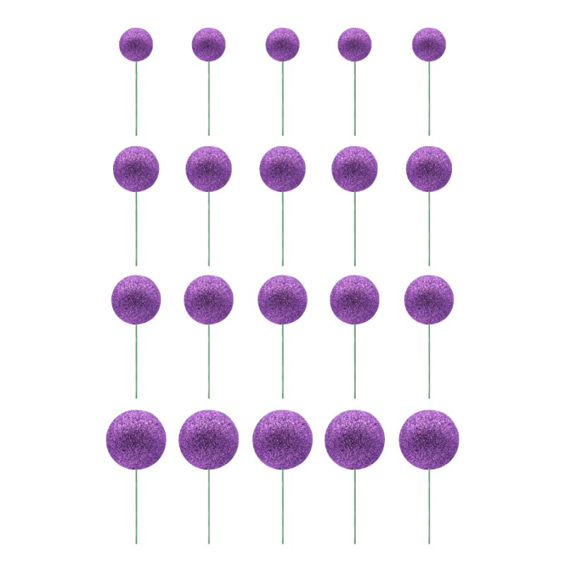 20 Esferas Decorativas Glitter Violeta