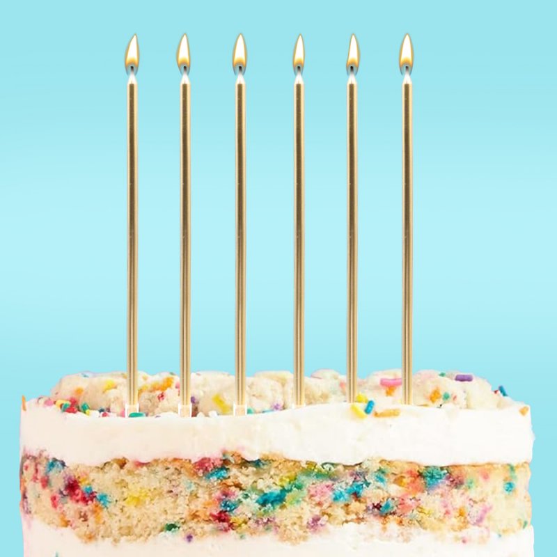 16 Velas Altas Douradas