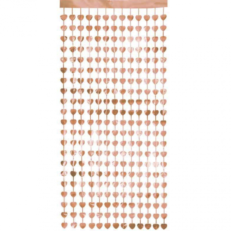 Cortina Foil Corações Rose Gold