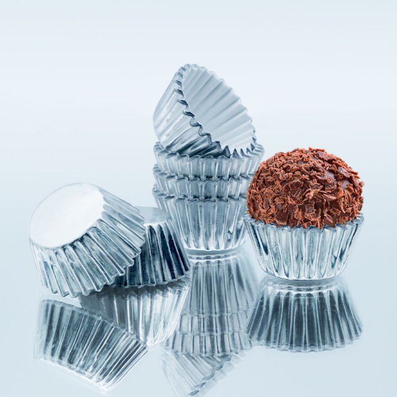 100 Formas de Brigadeiro nº5 Metalizadas Prata