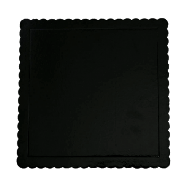 Bandeja Rendada Quadrada 25cm Preto