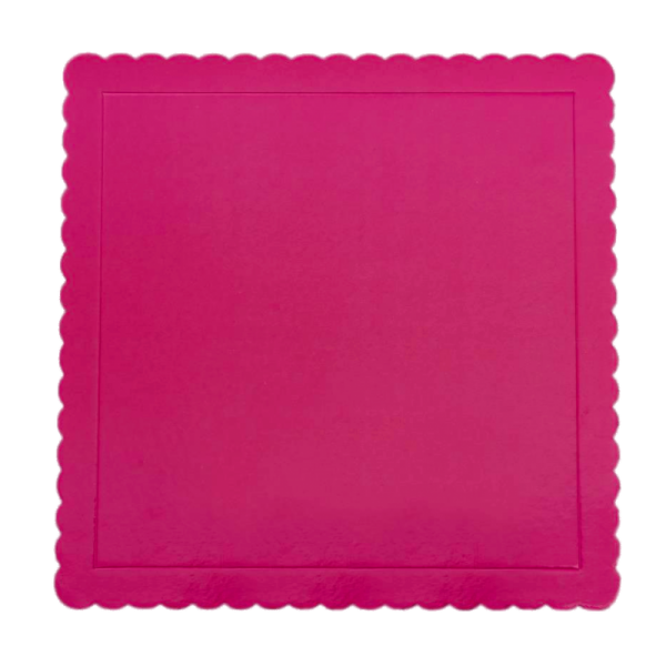 Bandeja Rendada Quadrada 25cm Fucsia