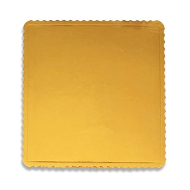 Bandeja Rendada Quadrada Ouro 30cm