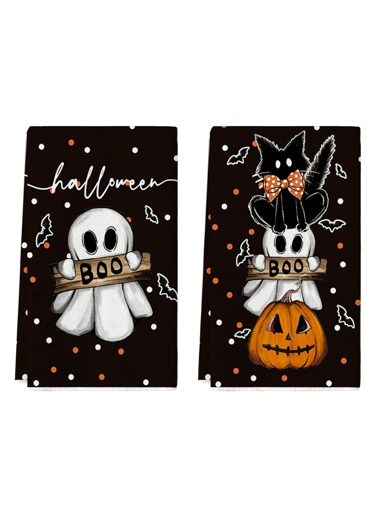 2 Panos de Cozinha Preto Halloween