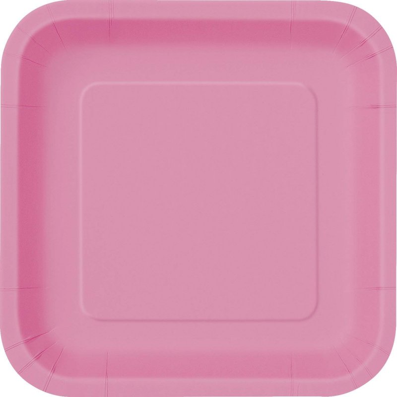 14 Pratos Quadrados Grandes Rosa