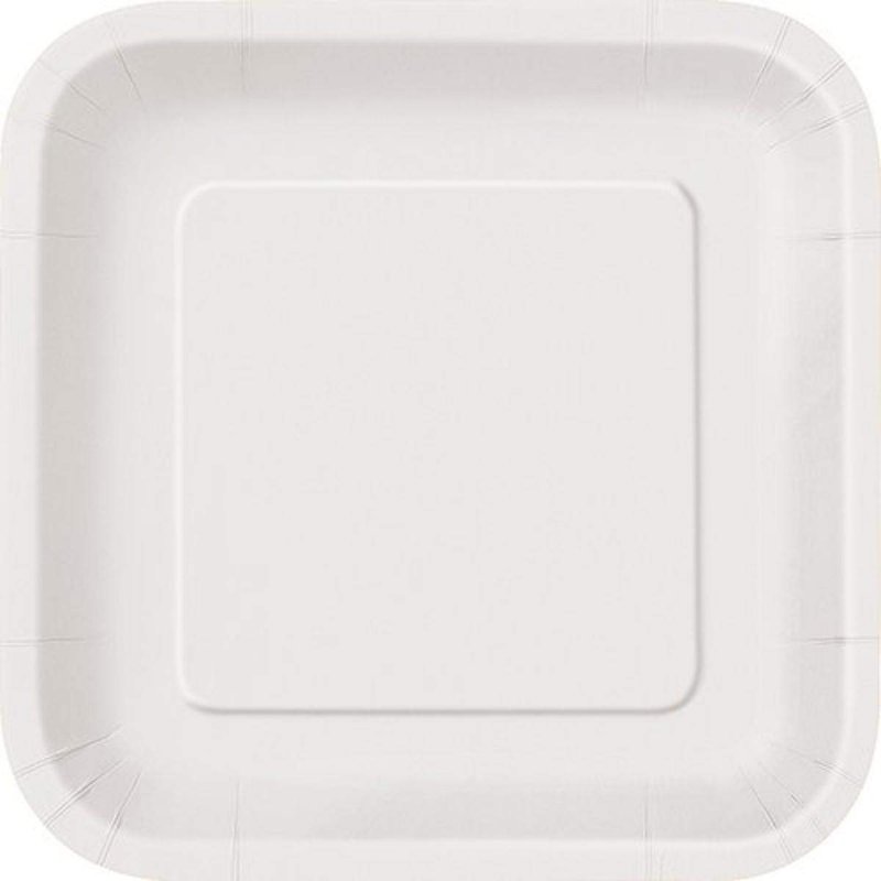 14 Pratos Quadrados Grandes Branco