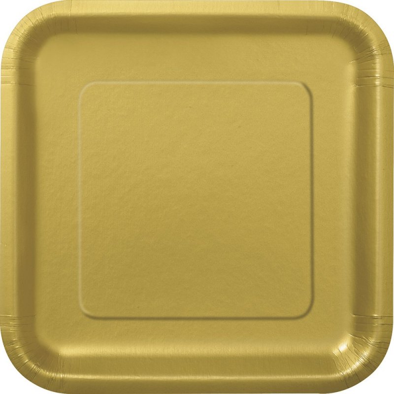 16 Pratos Quadrados Pequenos Dourado