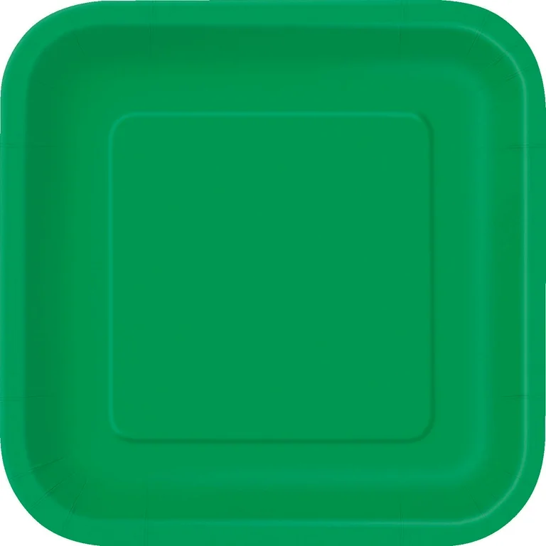 16 Pratos Quadrados Pequenos Verde Esmeralda