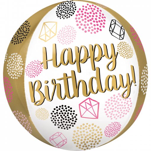 Balão Orbz Happy Birthday