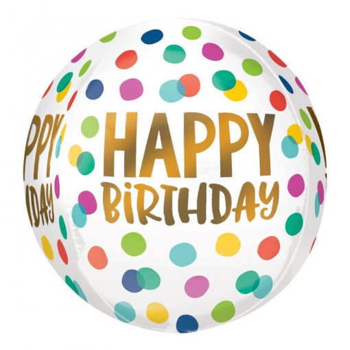 Balão Orbz Happy Birthday 