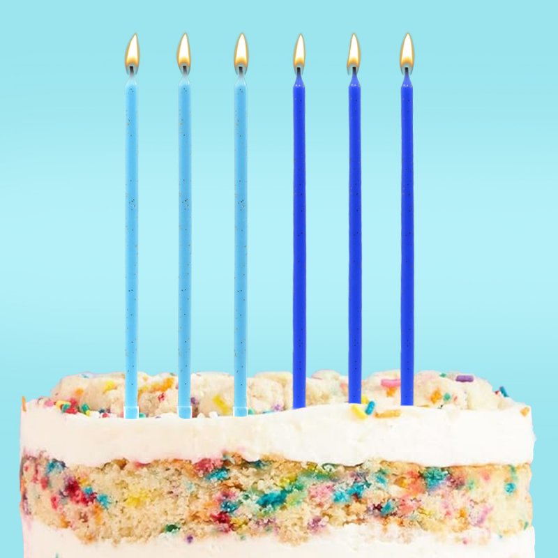 16 Velas Altas Azul e Ouro 16 Velas Altas Azul e Ouro