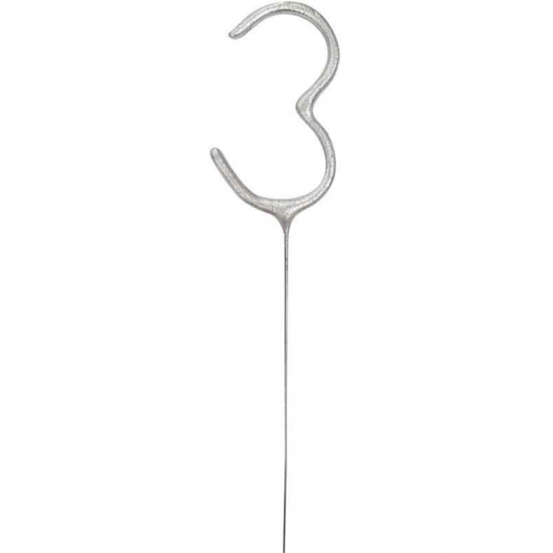 Sparkler Prata Número 3