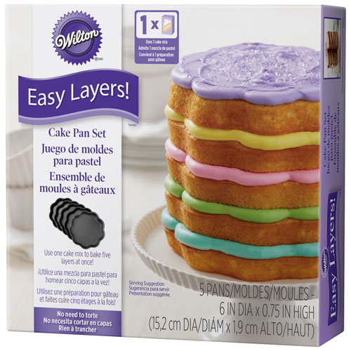 Kit 5 Formas para Bolos Easy Layers Ondulados