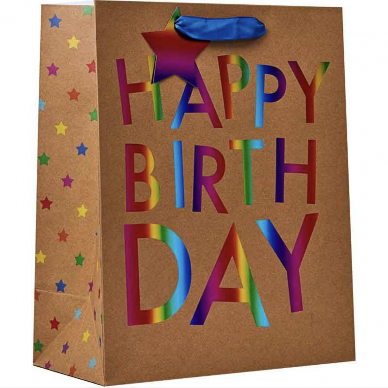 Saco para Presente Arco-Íris Kraft - M