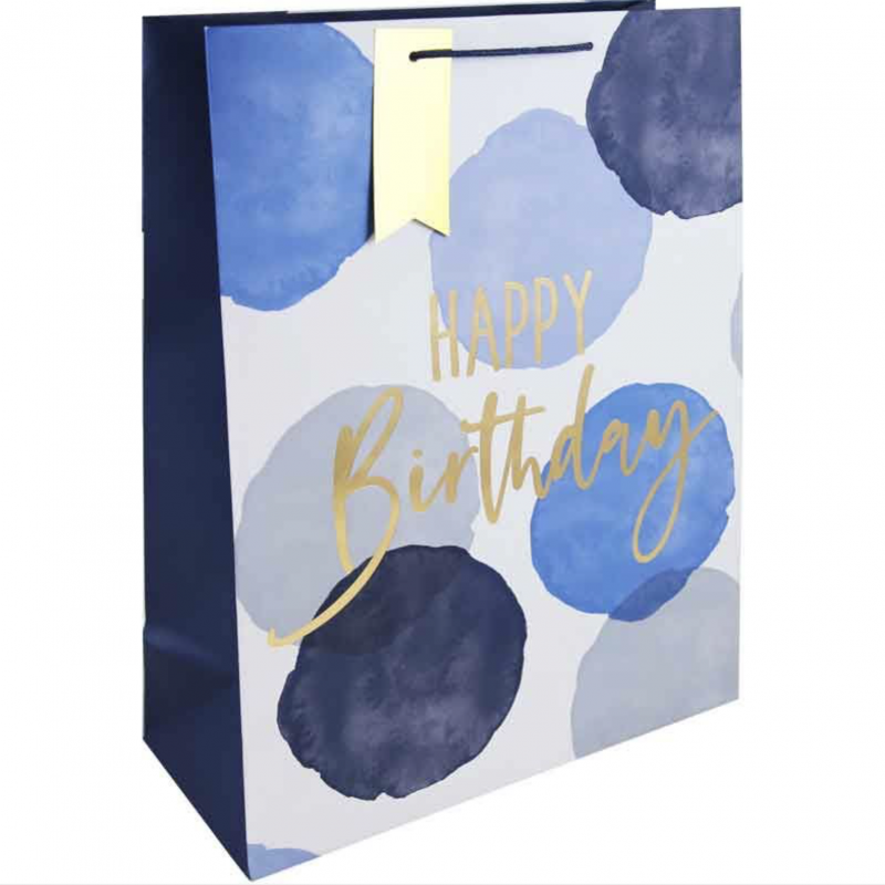 Saco para Presente Aquarela Azul - XL