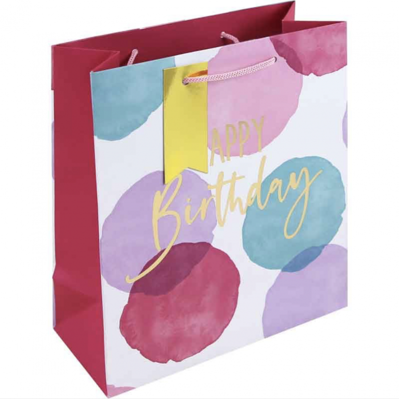 Saco para Presente Aquarela Rosa - M