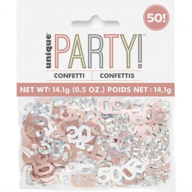 Confetti Rose Gold Número 50