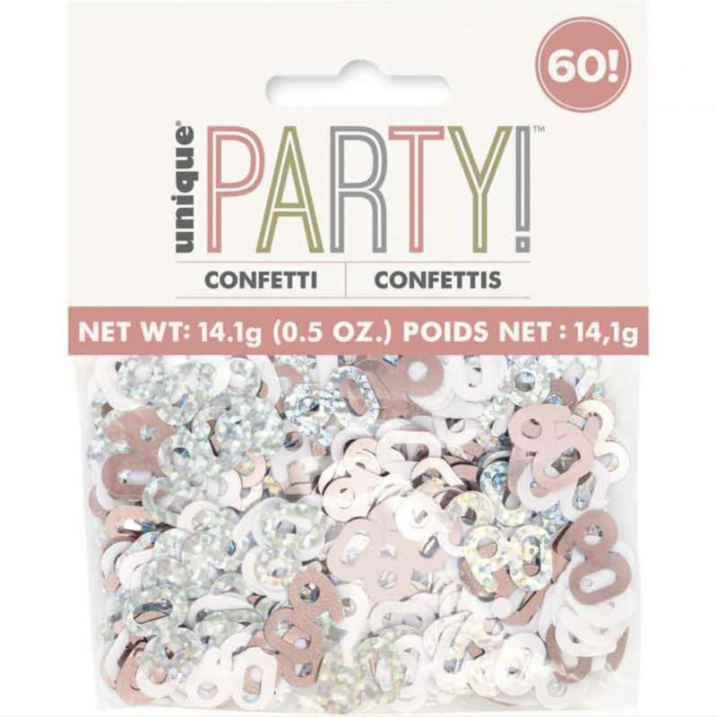 Confetti Rose Gold Número 60