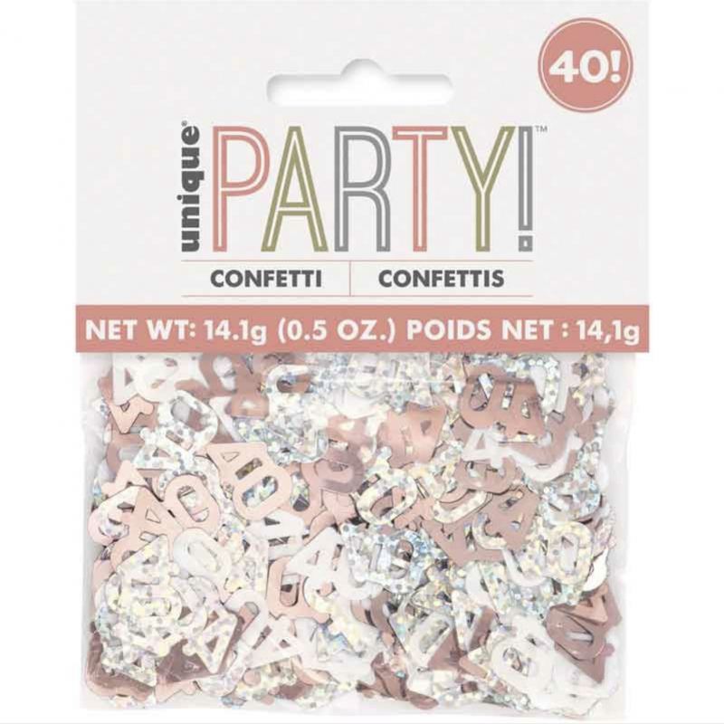 Confetti Rose Gold Número 40