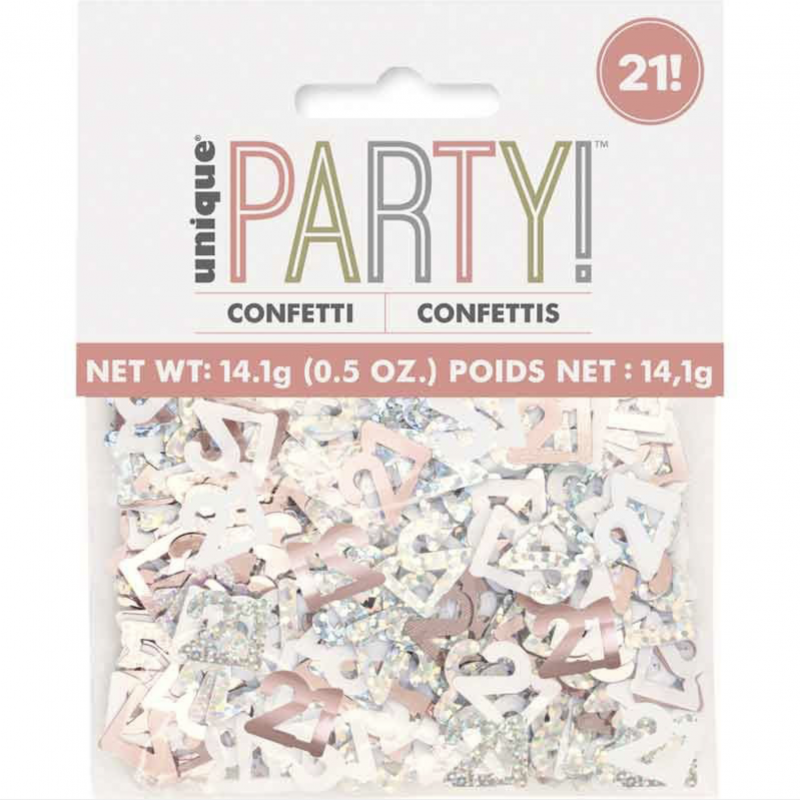 Confetti Rose Gold Número 21