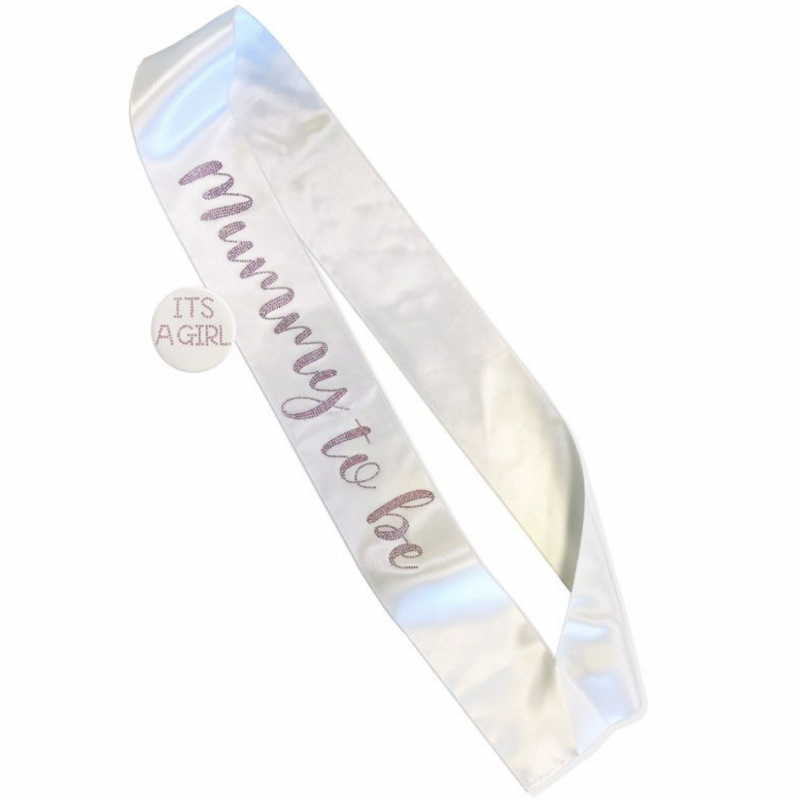 Faixa Mummy to Be e Crachá Its a Girl