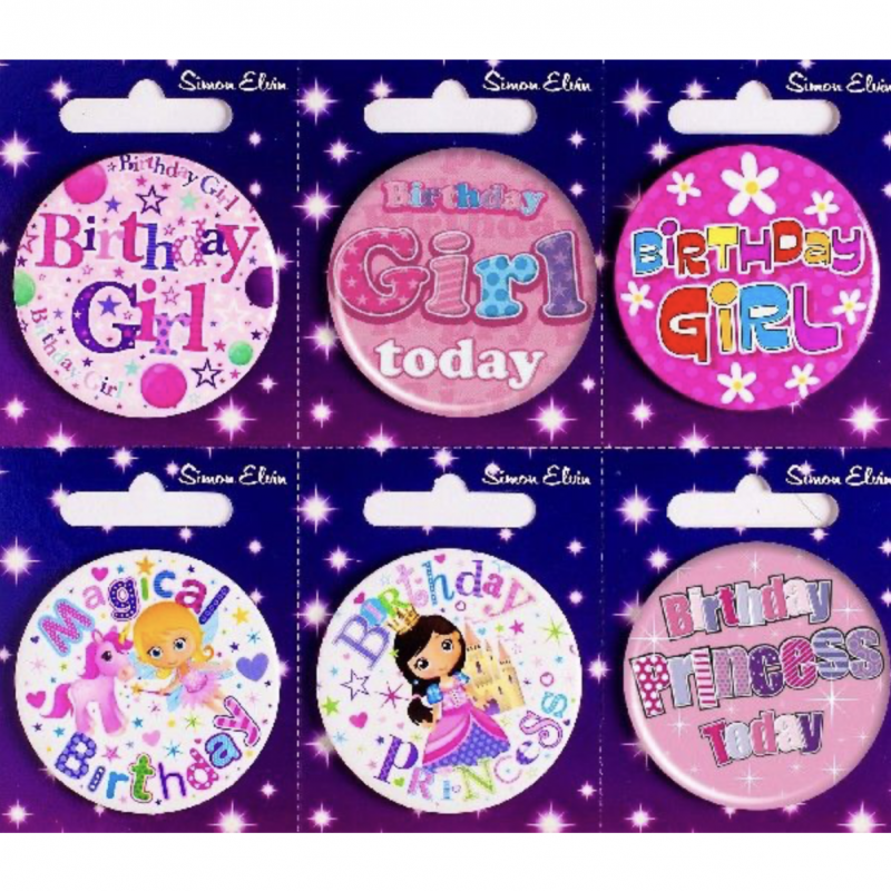 Mini Crachá Birthday Girl Sortido 