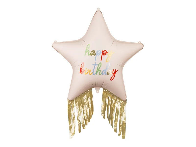 Balão Estrela Franjada Happy Birthday