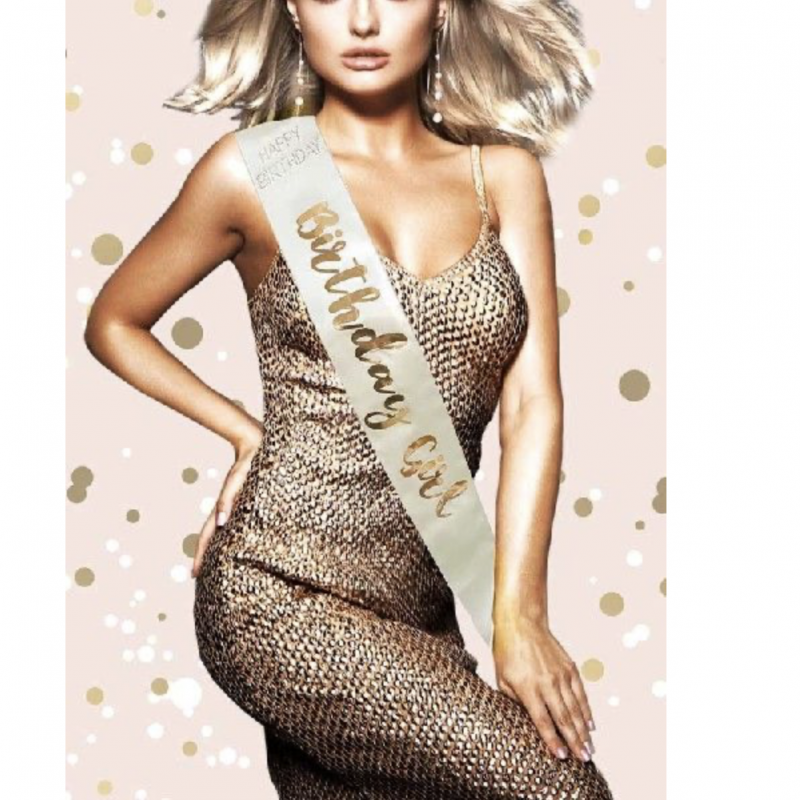 Faixa Birthday Girl Rose Gold