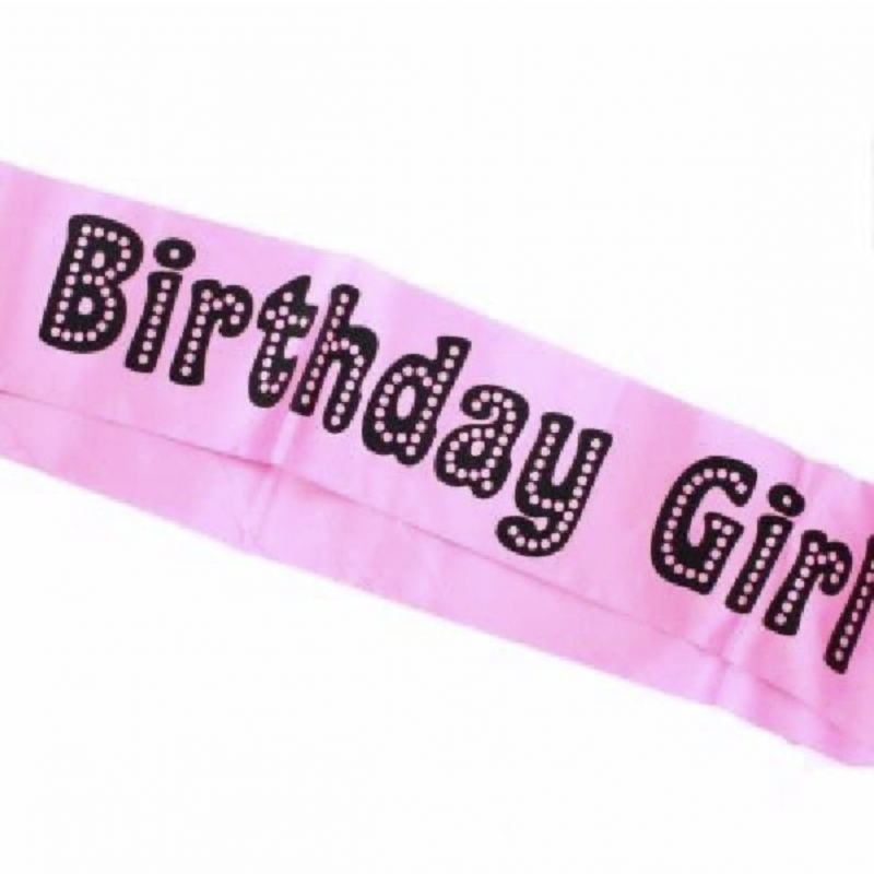 Faixa Birthday Girl Rosa