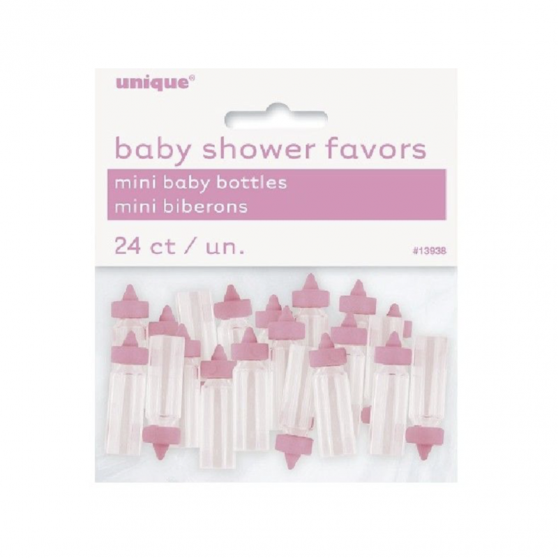 24 Mini Biberões Rosa