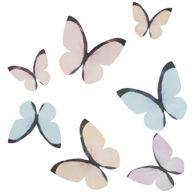 8 Borboletas Papel Comestível Pastel
